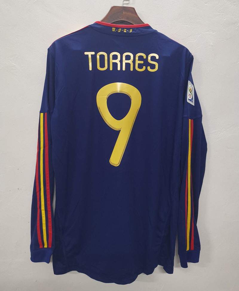 2010西班牙客场长袖球衣9号托雷斯伊涅斯塔拉莫斯比利亚足球服男