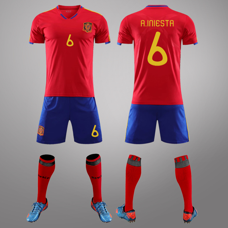 2010世界杯西班牙球衣托雷斯伊涅斯塔普约尔主场队服成人足球服