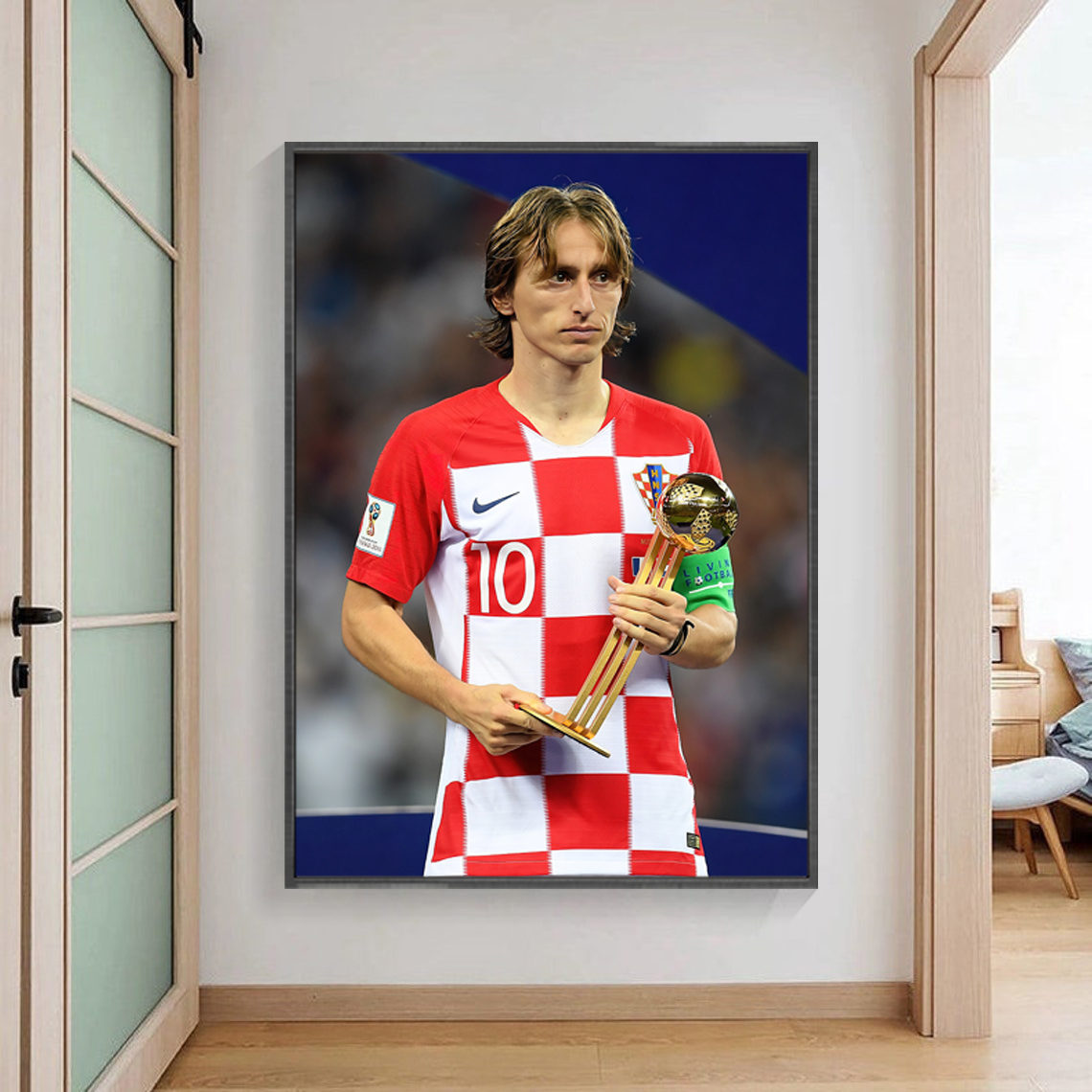 莫德里奇装饰画客厅背景墙画酒吧壁画克罗地亚世界杯足球海报挂画