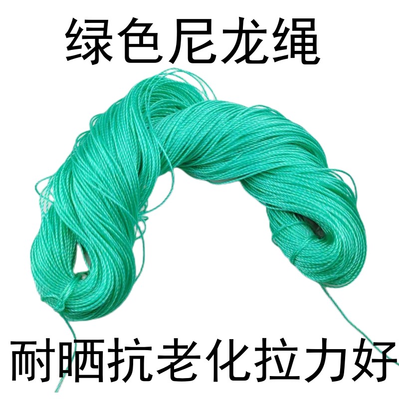 尼龙绳子2MM塑料绳绿色细绳渔网绳打包绳补网绳鱼线绳吊树绳粗绳