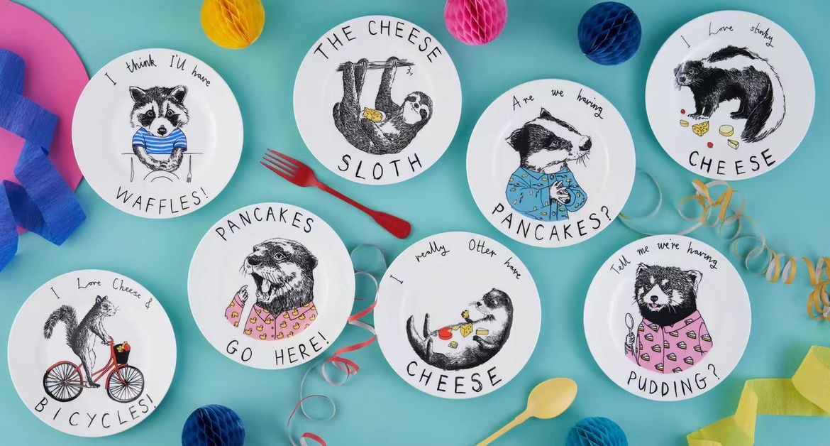 被山寨无数次的英国卡通动物陶瓷餐盘 儿童骨瓷餐具 家用早餐盘子