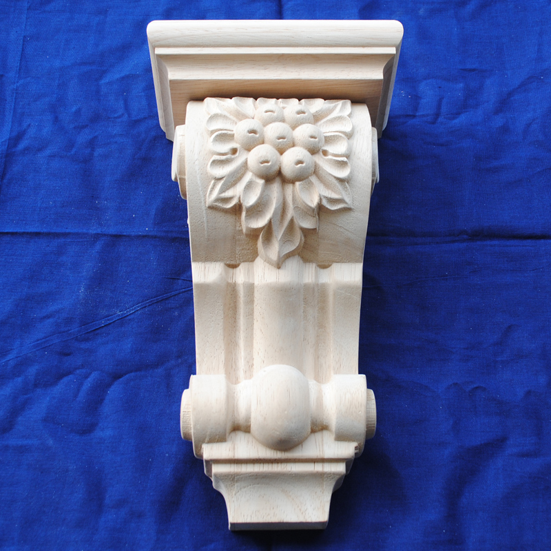 新中式现代浮雕东阳木雕欧式雕花罗马柱角花垭口梁托实木装饰柱头