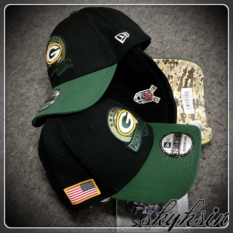 美版纽亦华3930 NewEra NFL绿湾包装工队棒球帽 致敬军人迷彩球帽