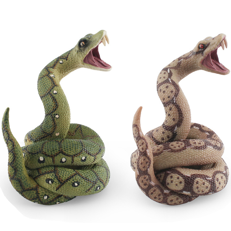 仿真丛林爬行动物蟒蛇模型儿童科教认知蚺蛇整蛊装饰静态摆件玩具