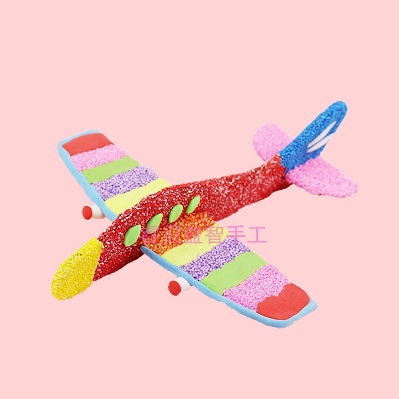 木制白坯飞机模型超轻粘土雪花泥彩泥装饰配件儿童手工DIY玩具