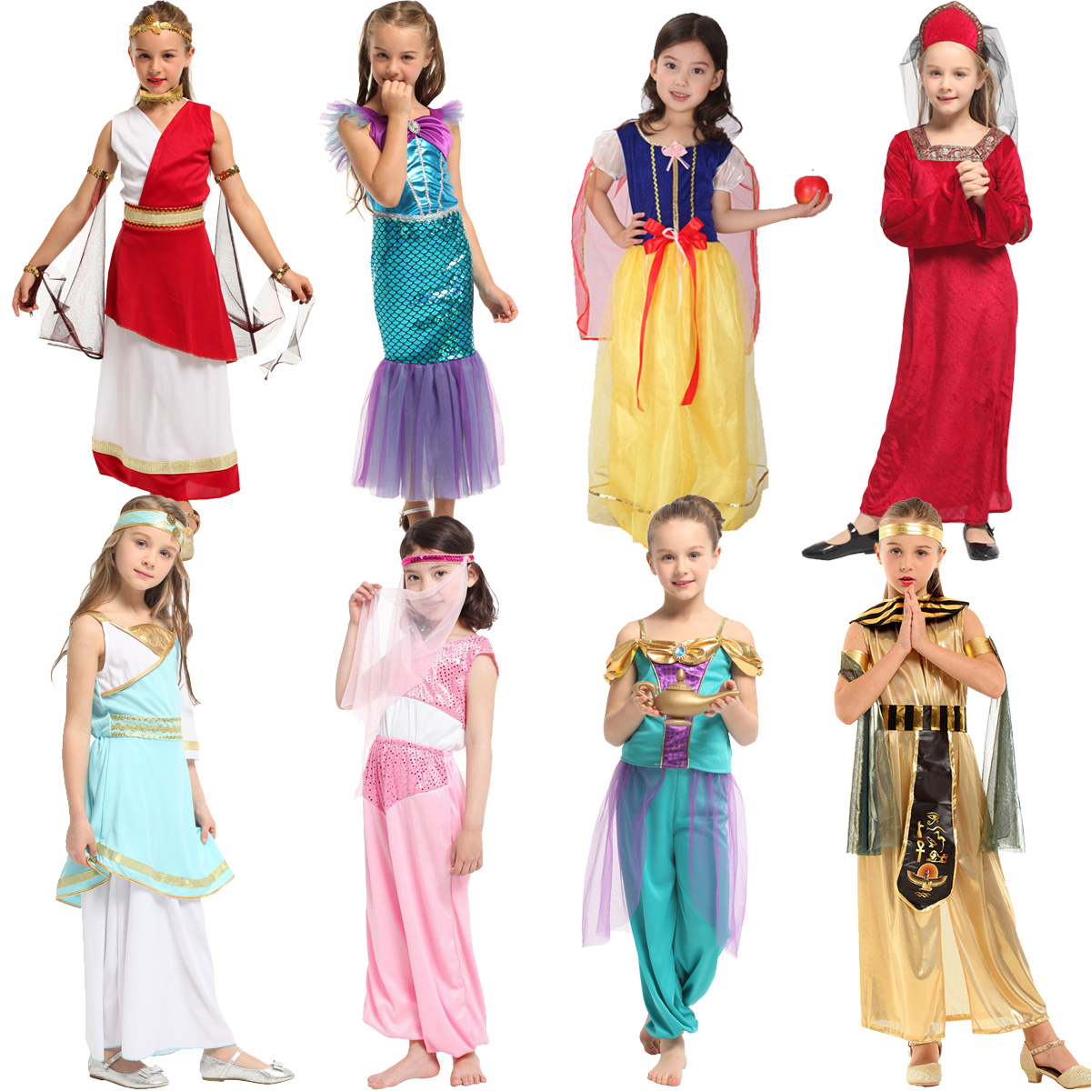 六一儿童节幼儿园舞台女童演出童话剧cosplay白雪公主美人鱼衣服