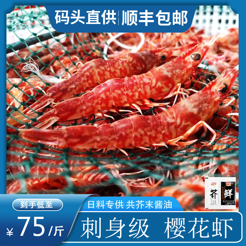 舟山野生樱花虾鲜活冷冻海虾新鲜刺身虾赤红虾甜虾海鲜水产包邮