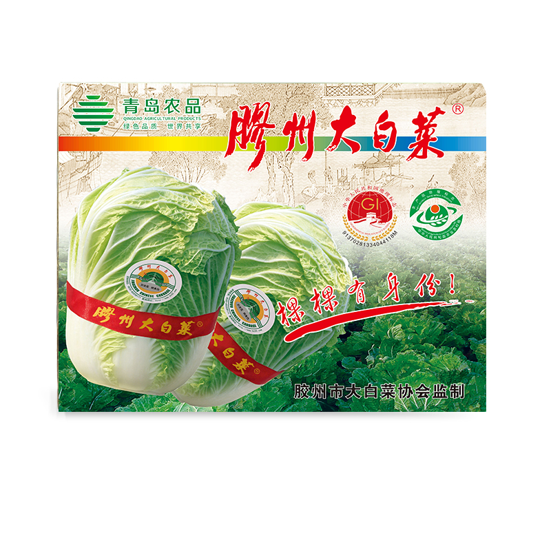绿源禾心 山东特产胶州大白菜 礼盒装新鲜蔬菜  两颗约10斤