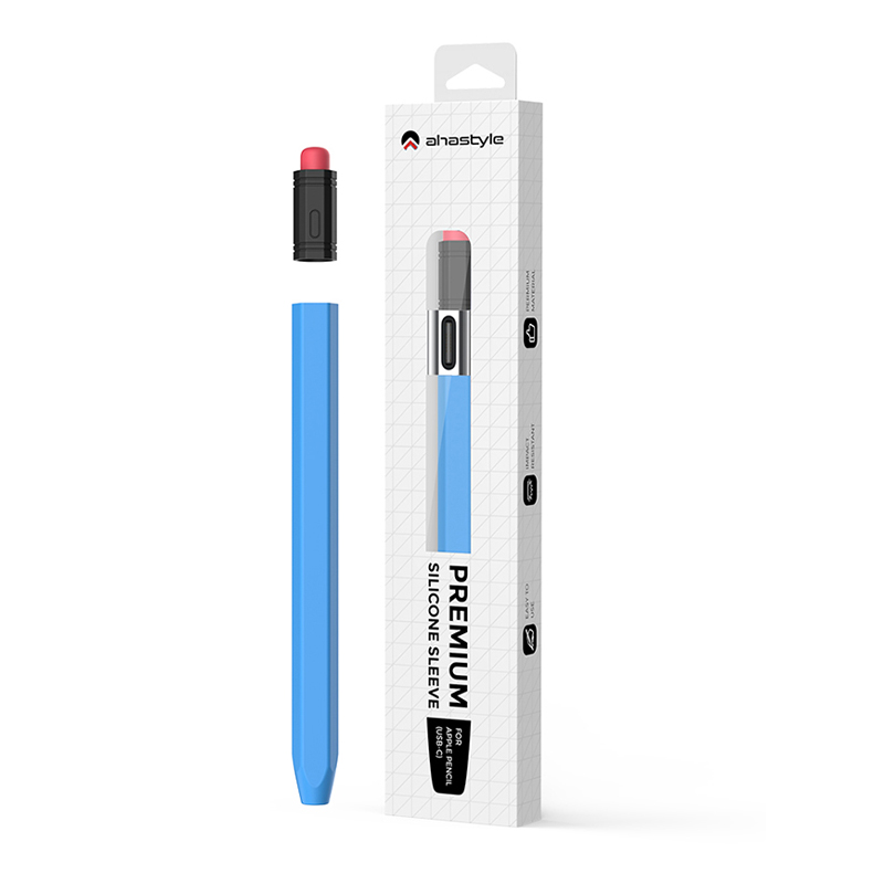 AHAstyle经典铅笔分体笔套适用苹果三代pencil USB-C口透色上盖充电方便3.0手写笔硅胶软套六边形防滚动