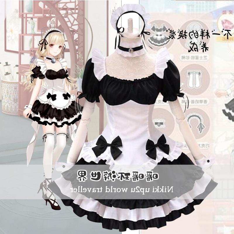 cosplay奇迹暖暖环游世界 黑白巧克力女仆装 lolita公主可爱套装