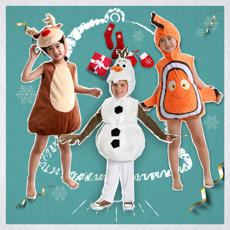 六一儿童节儿童电影卡通人物cosplay雪人小丑鱼麋鹿可爱人偶公仔