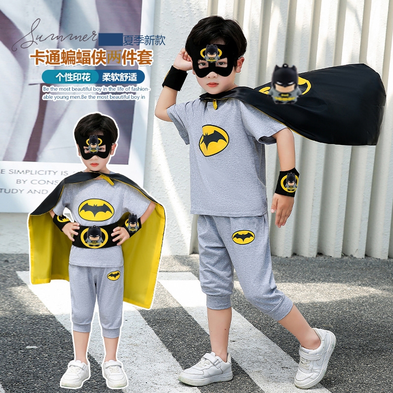 儿童表演服漫威超级英雄蝙蝠侠演出服六一儿童节夏季cosplay斗篷