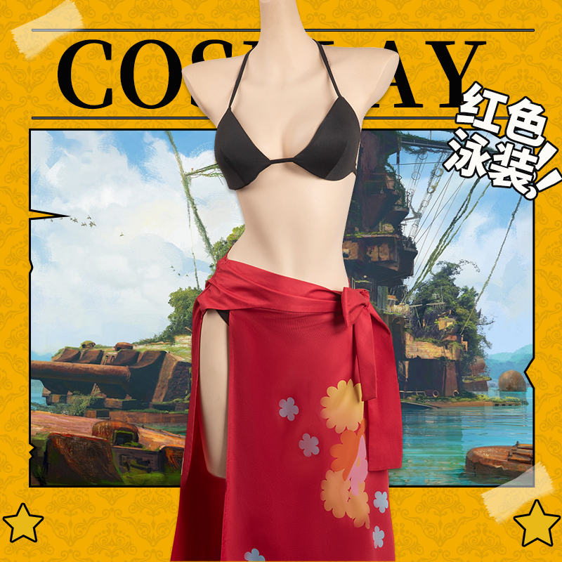 cossky 三刀流娜美 红色泳装 泳衣cosplay服装 角色扮演女