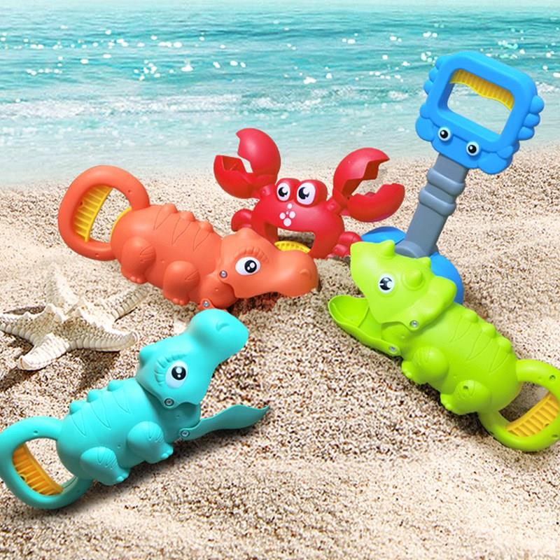 儿童沙滩玩具龙虾恐龙玩具夹子男女孩蟹脚钳机械手海边挖沙铲套装