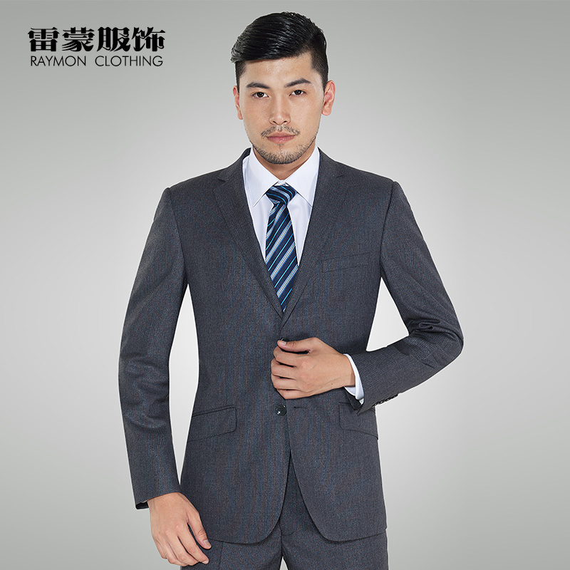 2020新款韩版修身西服套装男士商务西装休闲职业正装条纹夏季轻薄