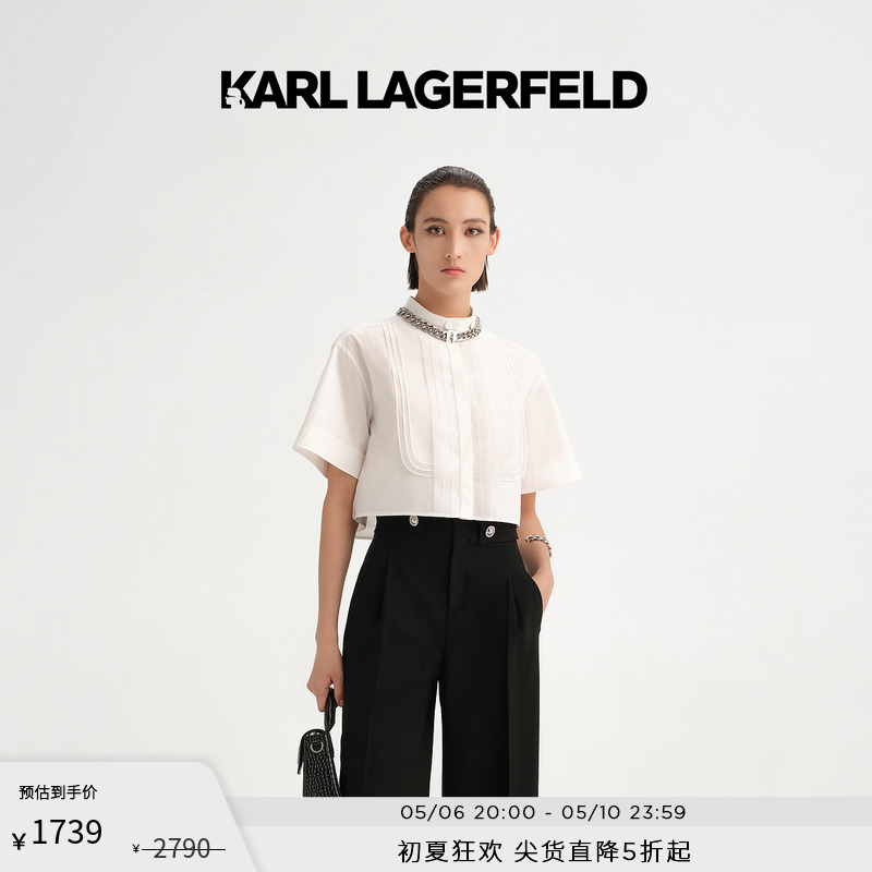 【致敬经典系列】KARL LAGERFELD夏KARL手稿白衬衫老佛爷231L1621