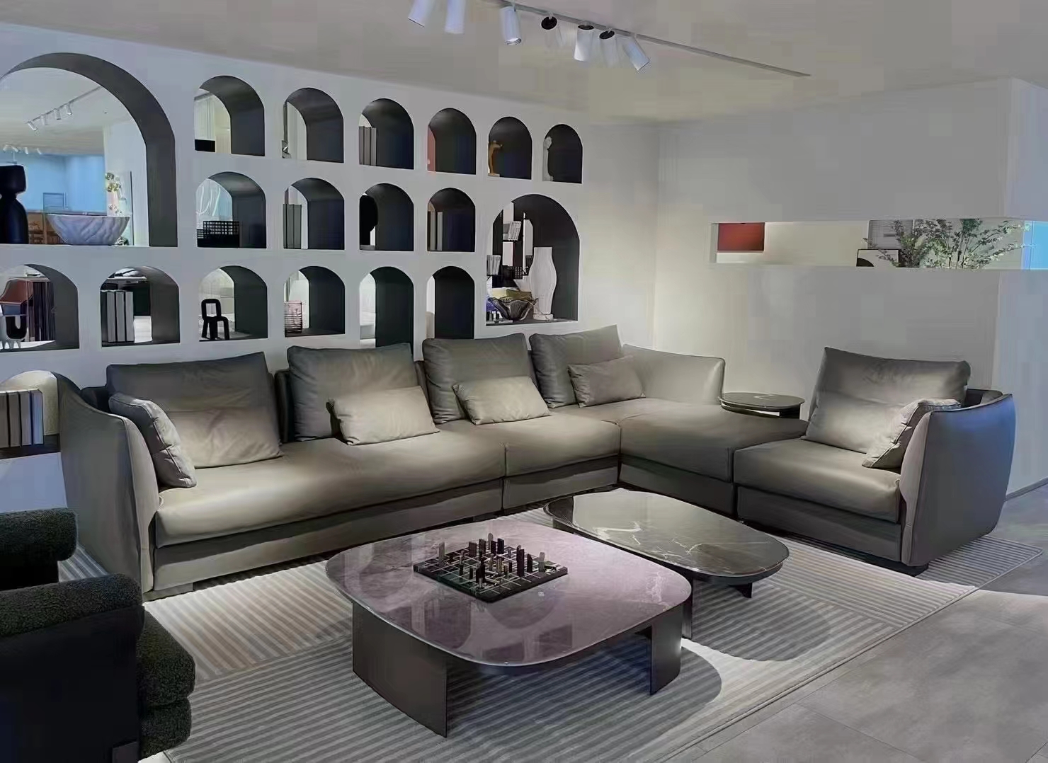 意大利纳帕皮大平层别墅香奈儿意式转角沙发设计师大户型真皮沙发