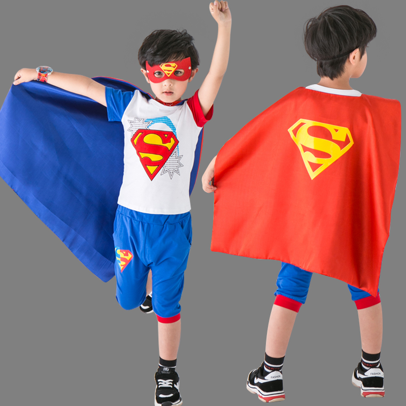 超人衣服儿童套装男童美国队长服装幼儿园女童cosplay角色扮演服