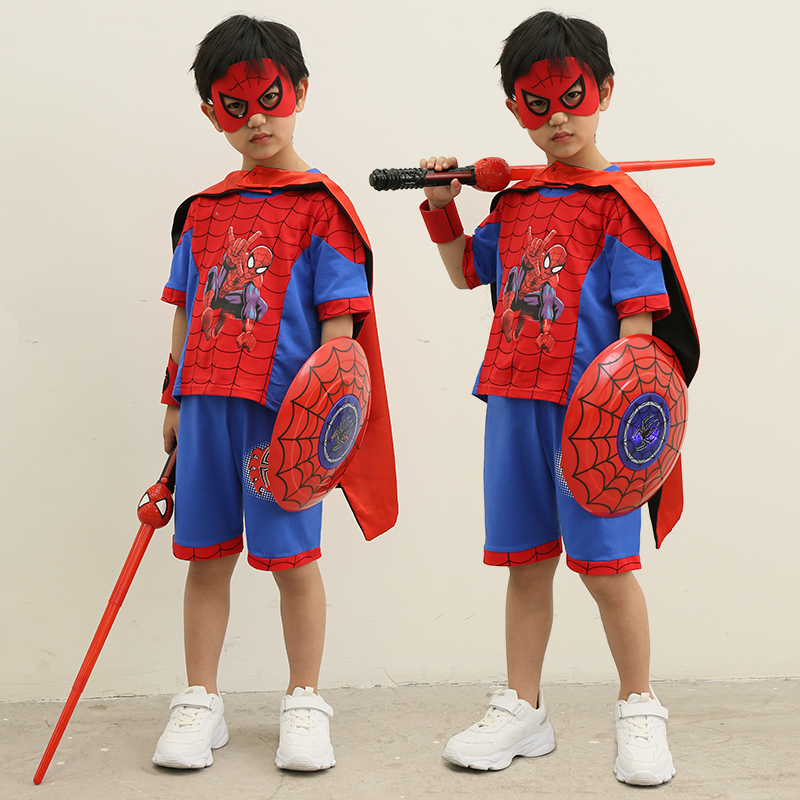 幼儿园六一表演出服蜘蛛侠儿童套装小孩子cosplay角色扮演衣服潮