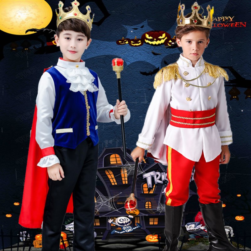 万圣节儿童男童国王 王子角色扮演服走秀cosplay幼儿园舞台演出服