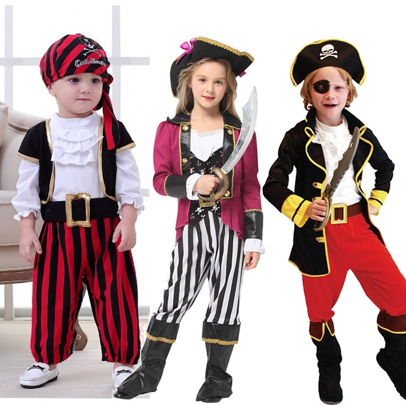 万圣节儿童服装 男童cosplay角色扮演出服幼儿园杰克海盗船长套装