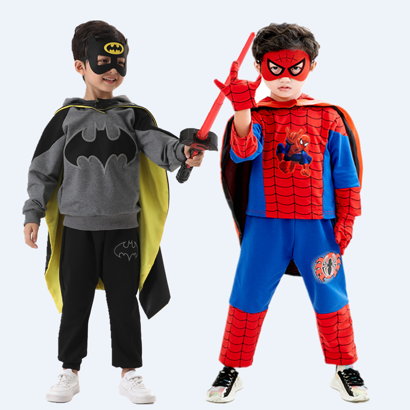 圣诞节蜘蛛侠儿童套装男童蝙蝠侠衣服幼儿园角色扮演cosplay服装