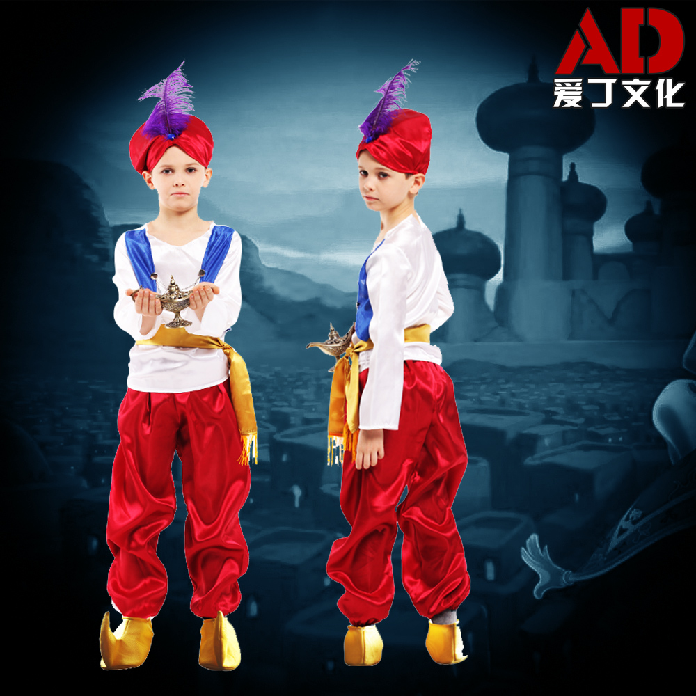 儿童六一万圣节舞会派对Cosplay男动漫童话印度阿三拉丁神灯服装