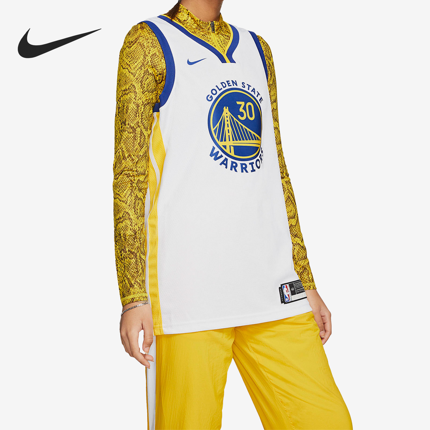 Nike/耐克官方正品库里勇士队30号男子篮球运动球衣AV4945-101