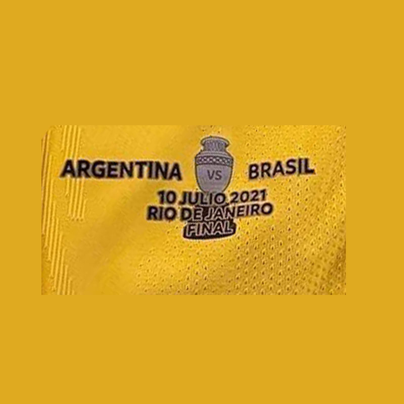 2021美洲杯决赛对赛巴西对阵阿根廷内马尔热苏斯热转印小字