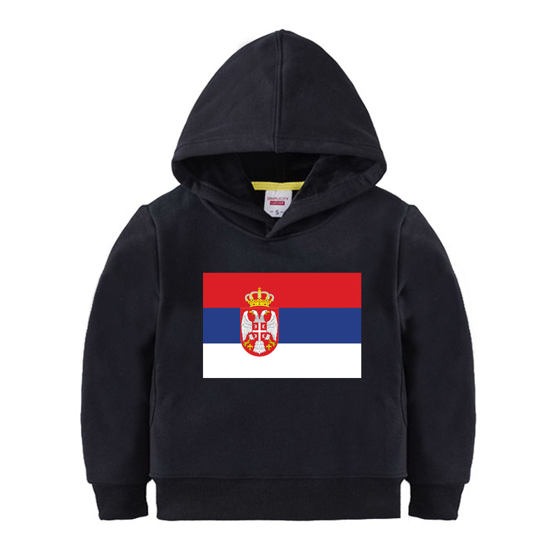 塞尔维亚国旗卫衣服男童女孩中小学生校运动会亲子装连帽衫幼儿园