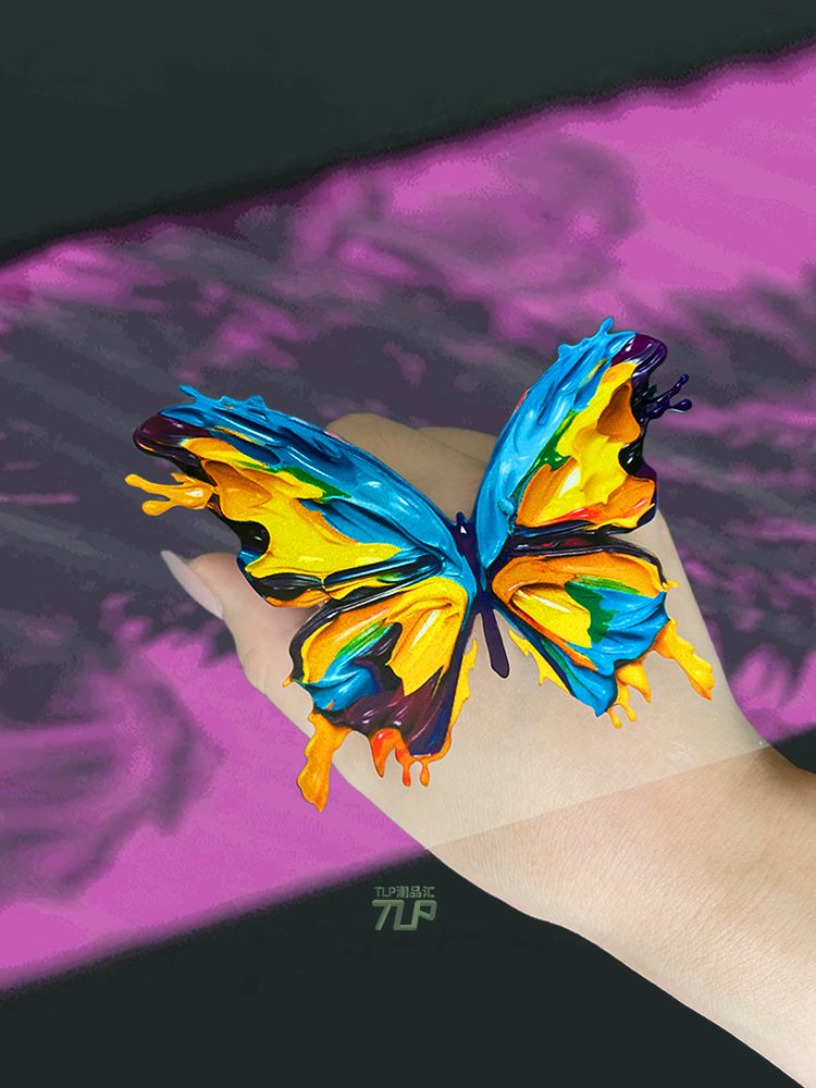 TLP反光车贴 原创 彩色蝴蝶 涂鸦油画风格立体感遮痕防水平面贴纸