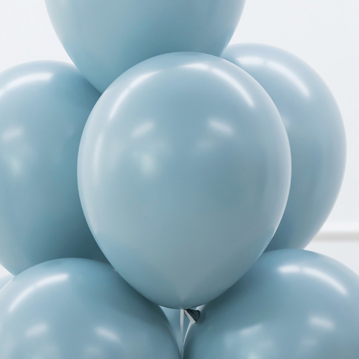 落日蓝色12寸30cm淡雅柔和圆形乳胶气球纯色装饰进口加厚儿童户外