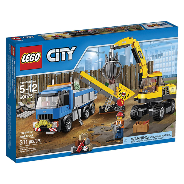 乐高LEGO 城市建筑工程挖掘机和卡车60075儿童智力2015款积木拼接