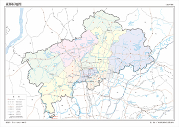 广州市花都区地图行政区划地形图交通水系流域旅游铁路地形打印