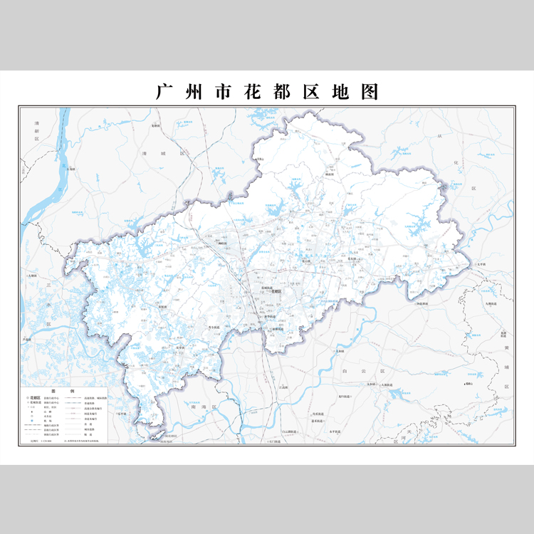 广州市花都区地图电子版设计素材文件