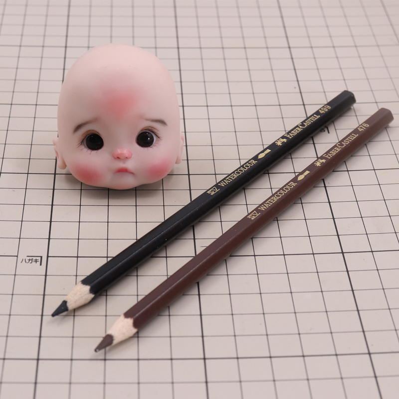 OB11娃娃手绘眉毛水溶性彩铅软陶手工粘土手办模型画眉毛彩色铅笔