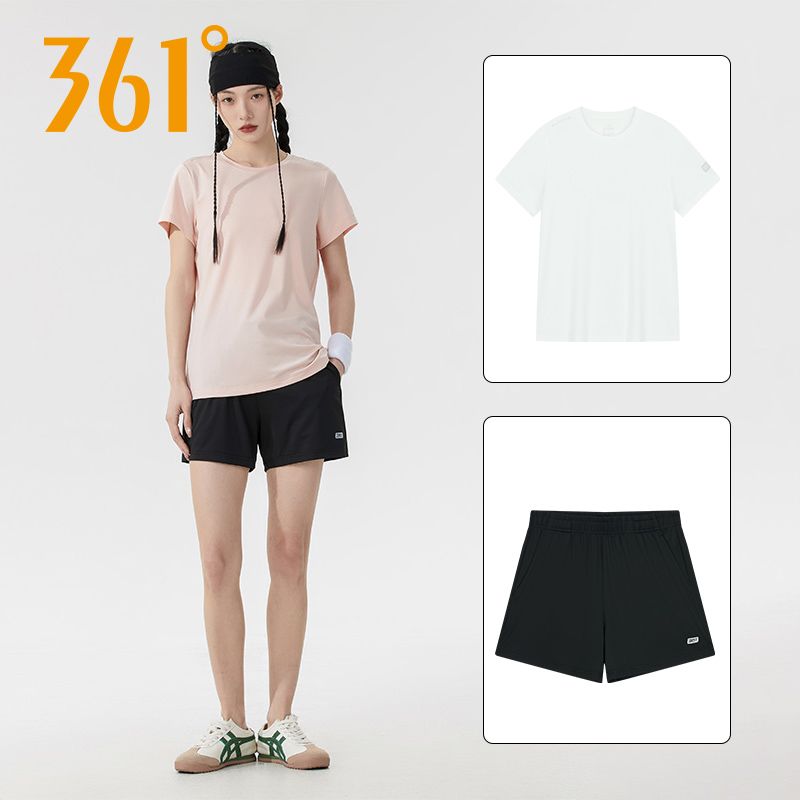 361运动套装短裤女款五分裤2024夏季速干休闲跑步短袖夏装两件套