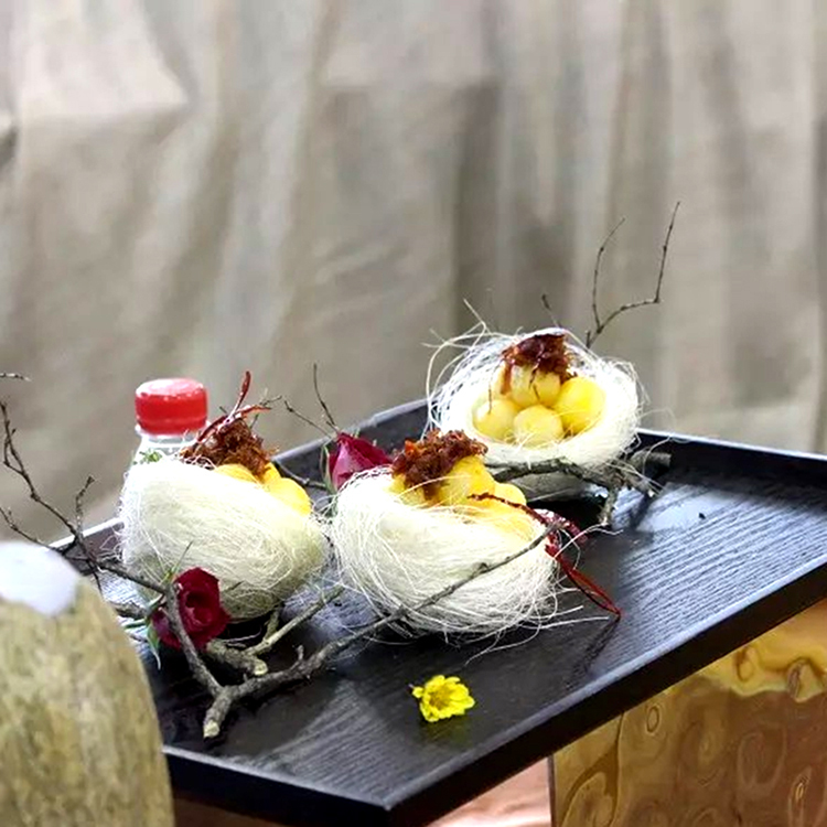 鸟窝造型鸟巢鹌鹑蛋窝酒店餐厅厨师创意菜品热菜冷菜造型装饰工具