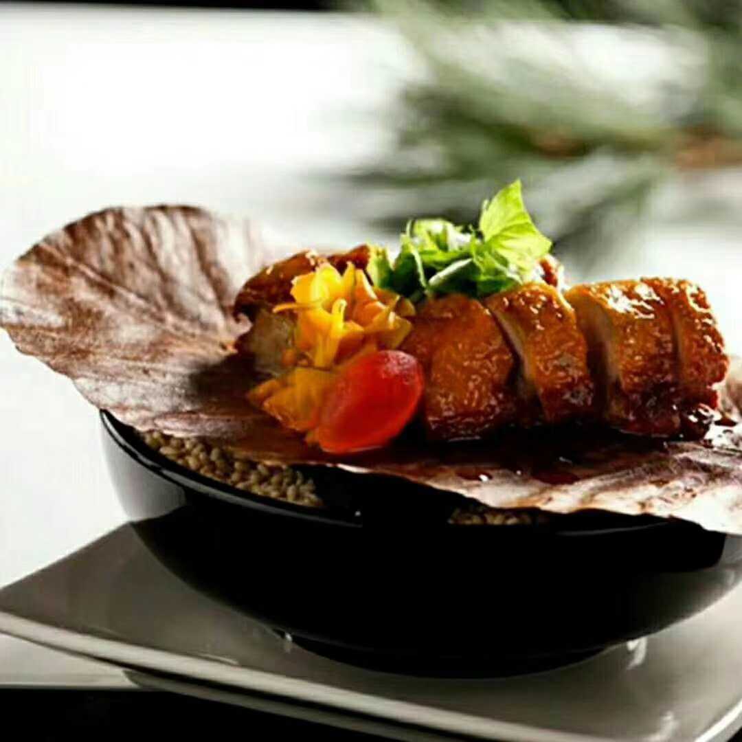 丹麦叶刺身寿司造型大树叶冷菜盘饰热菜盛器意境菜装饰干树叶包邮
