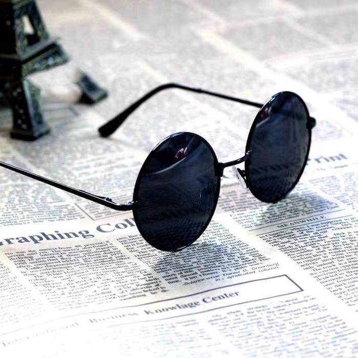 日本进口民国眼睛园形盲人太阳镜太子眼镜小圆框汉奸墨镜复古男士