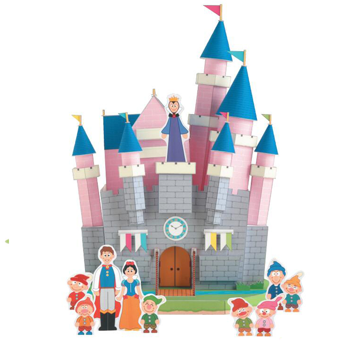 儿童手工折纸DIY拼装立体纸质模型白雪公主的睡美人城堡童话建筑