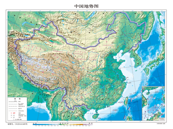 中国地形图地图行政区划交通水系地形流域旅游铁路地形卫星打印定