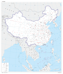 中国地图4新版2023行政区划水系交通地形卫星流域地貎打印定制
