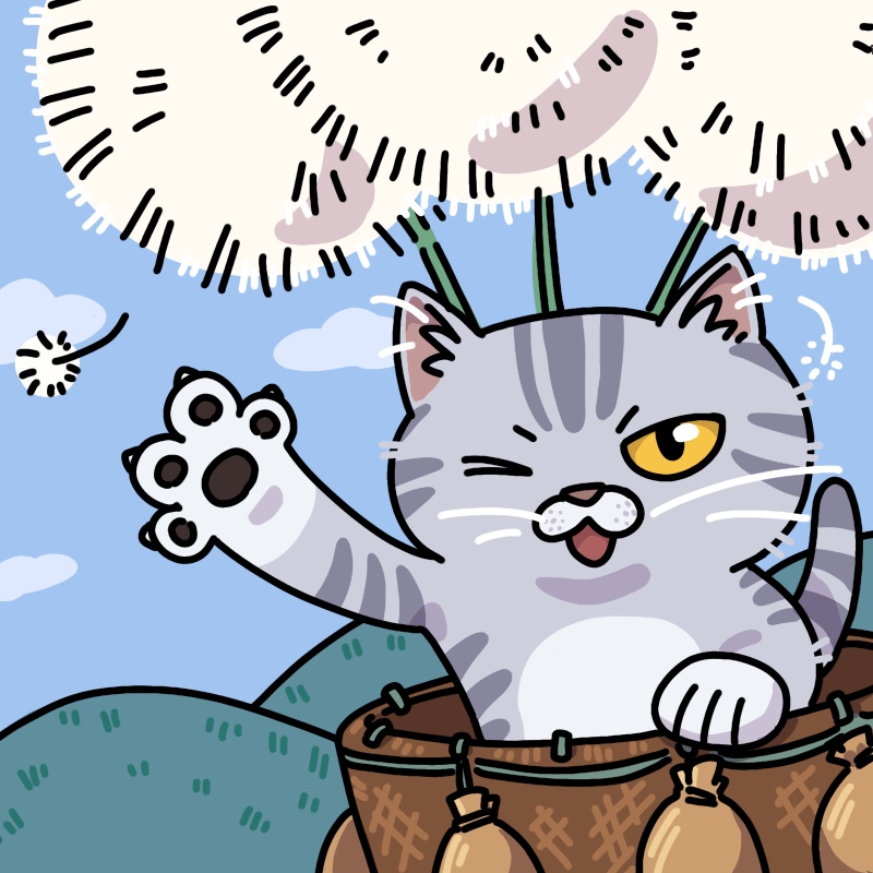 【馆长手绘】Q版漫画风可爱小动物舒适色彩猫狗原创手绘头像定制