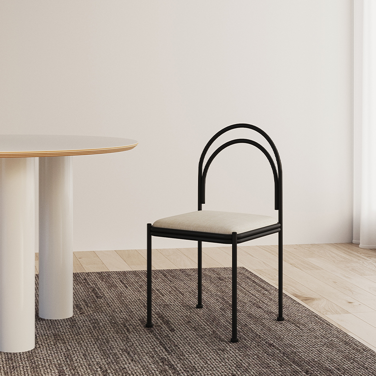 北欧餐椅设计师创意餐厅个性书椅子极简金属黑色艺术靠背梳妆椅