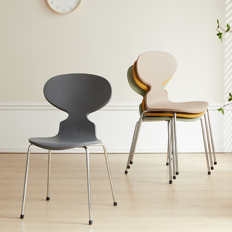 北欧餐椅家用现代简约靠背个性蚂蚁椅样板间设计师网红餐厅奶茶椅