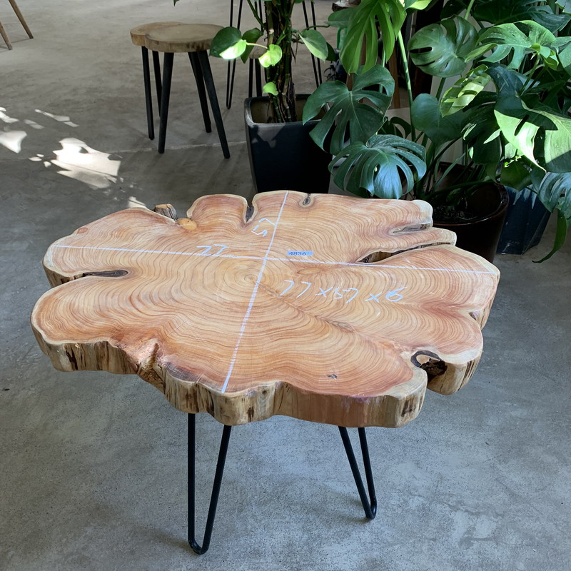 原木茶几小天然极简水吧茶桌个性艺术家具桧木餐桌实木茶台板