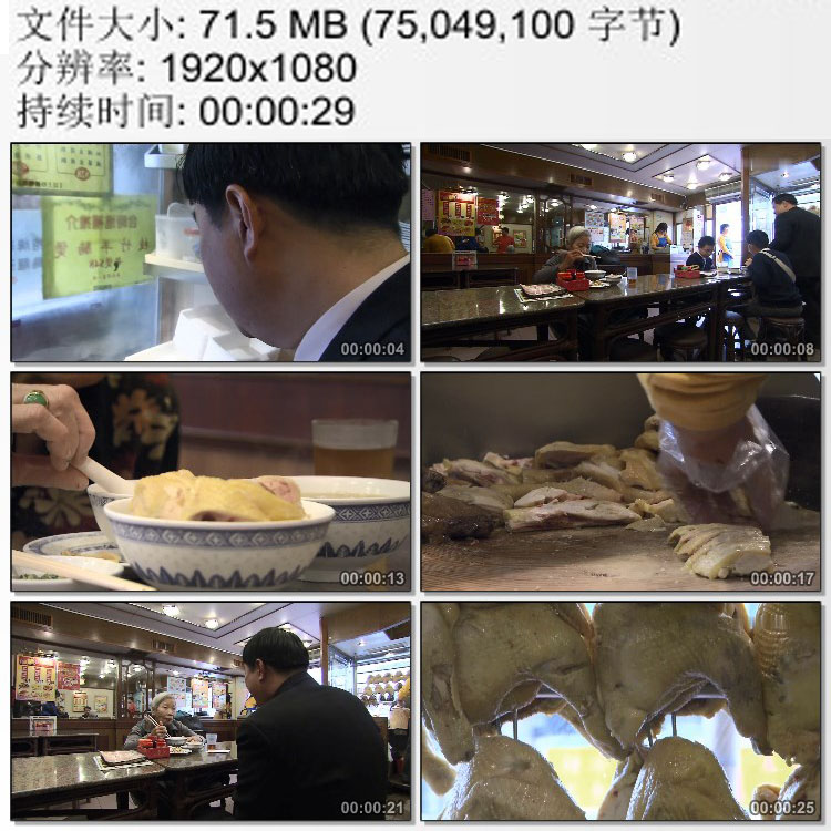 香港烧鸡店餐厅客人店内就餐 烧鸡美食 实拍视频素材
