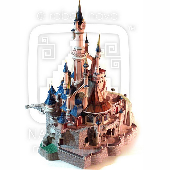 儿童手工折纸DIY拼装立体纸质模型迪士尼城堡睡美人童话城堡制作