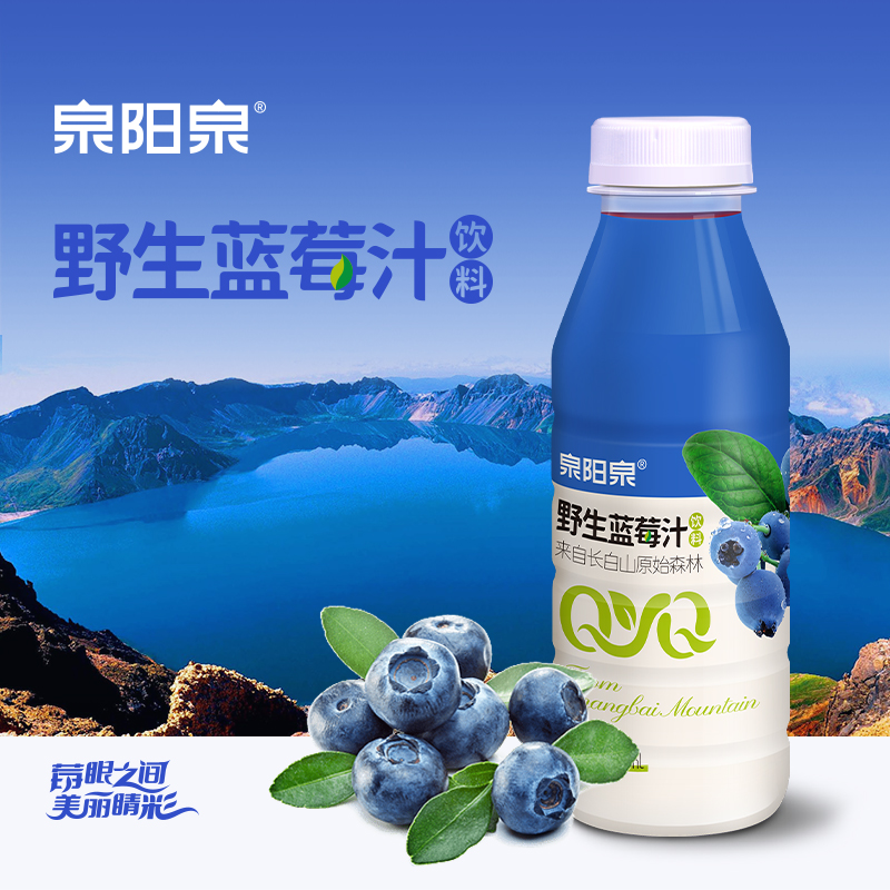 【新品上市】泉阳泉长白山野生蓝莓汁饮料420ml*20瓶整箱包邮